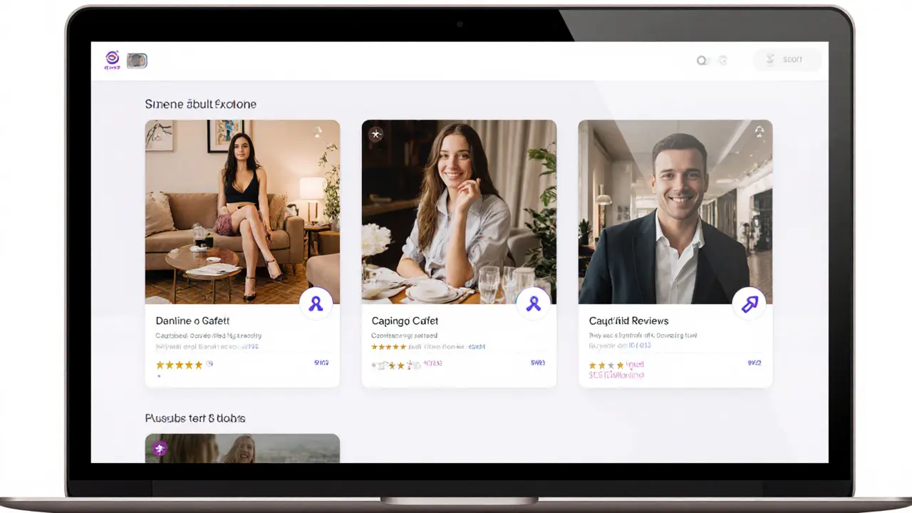 A secure online platform displaying verified escort profiles with authentic photos and reviews.